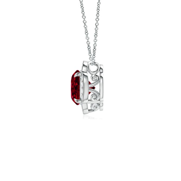 AA - Garnet / 1.08 CT / 14 KT White Gold