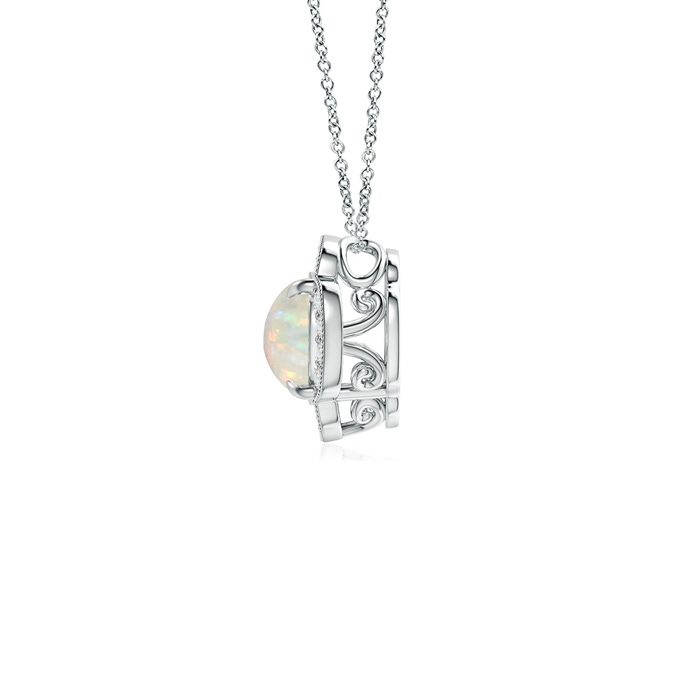 6mm AAA Claw-Set Opal Clover Pendant with Diamonds in P950 Platinum product image