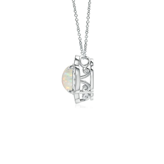 AAA - Opal / 0.58 CT / 14 KT White Gold