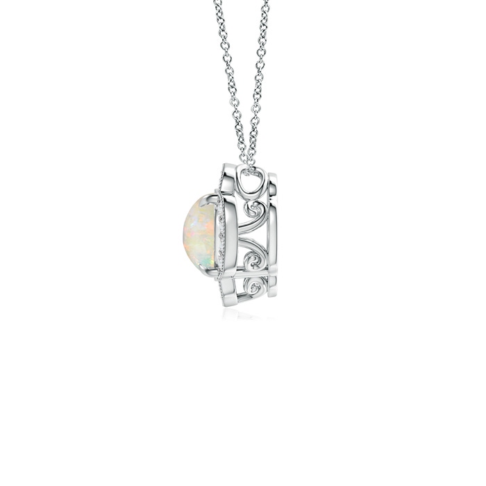 6mm AAAA Claw-Set Opal Clover Pendant with Diamonds in P950 Platinum product image