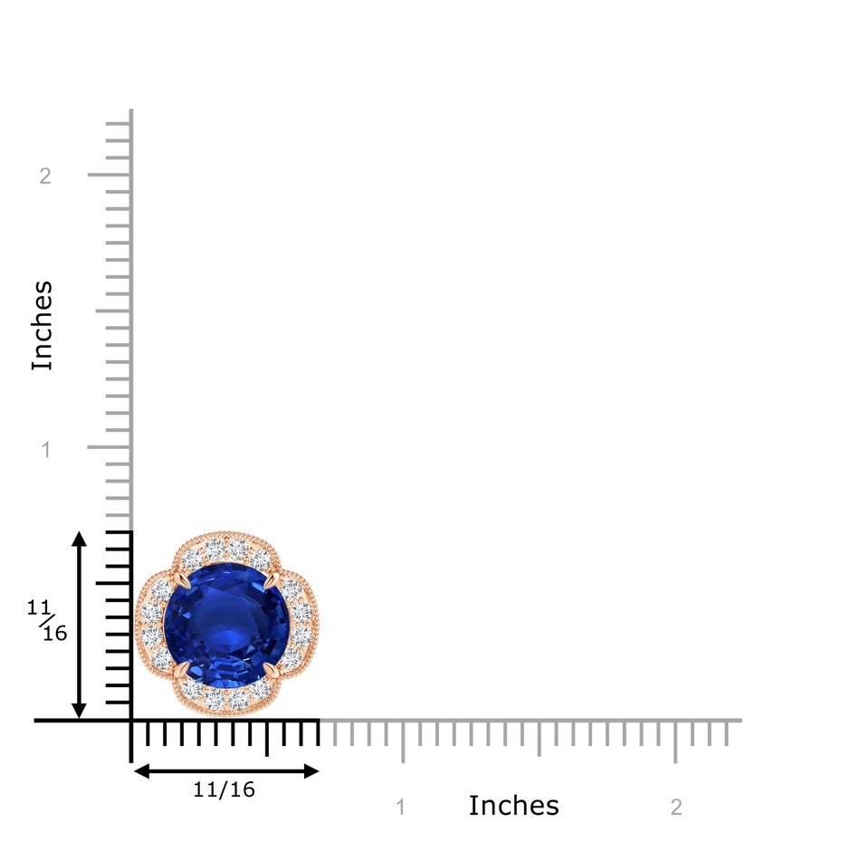 11.80-12.00x5.62mm AAA Claw-Set GIA Certified Sapphire Clover Pendant with Diamonds in Rose Gold product image