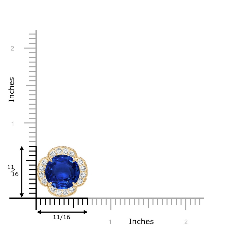 11.80-12.00x5.62mm AAA Claw-Set GIA Certified Sapphire Clover Pendant with Diamonds in Yellow Gold product image