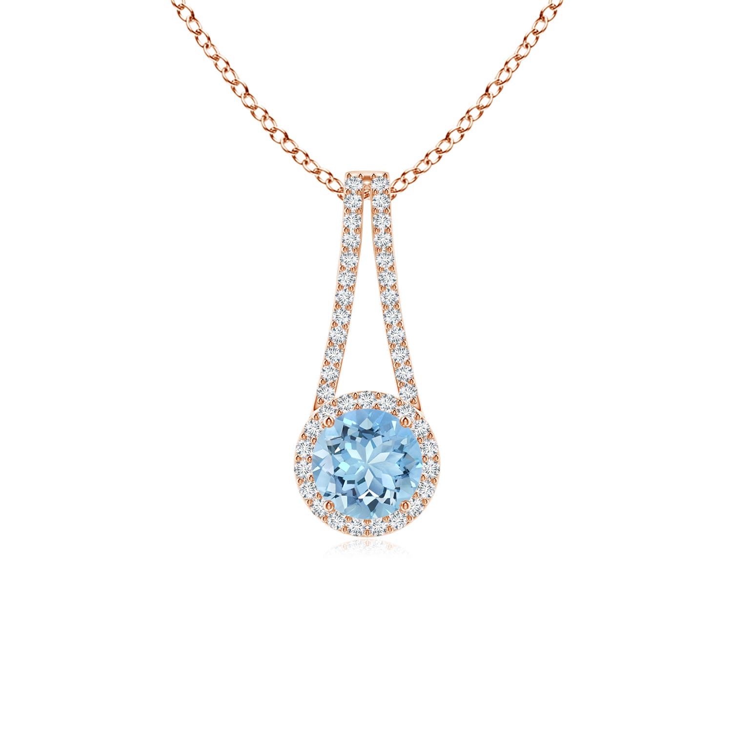 AAAA - Aquamarine / 0.94 CT / 14 KT Rose Gold