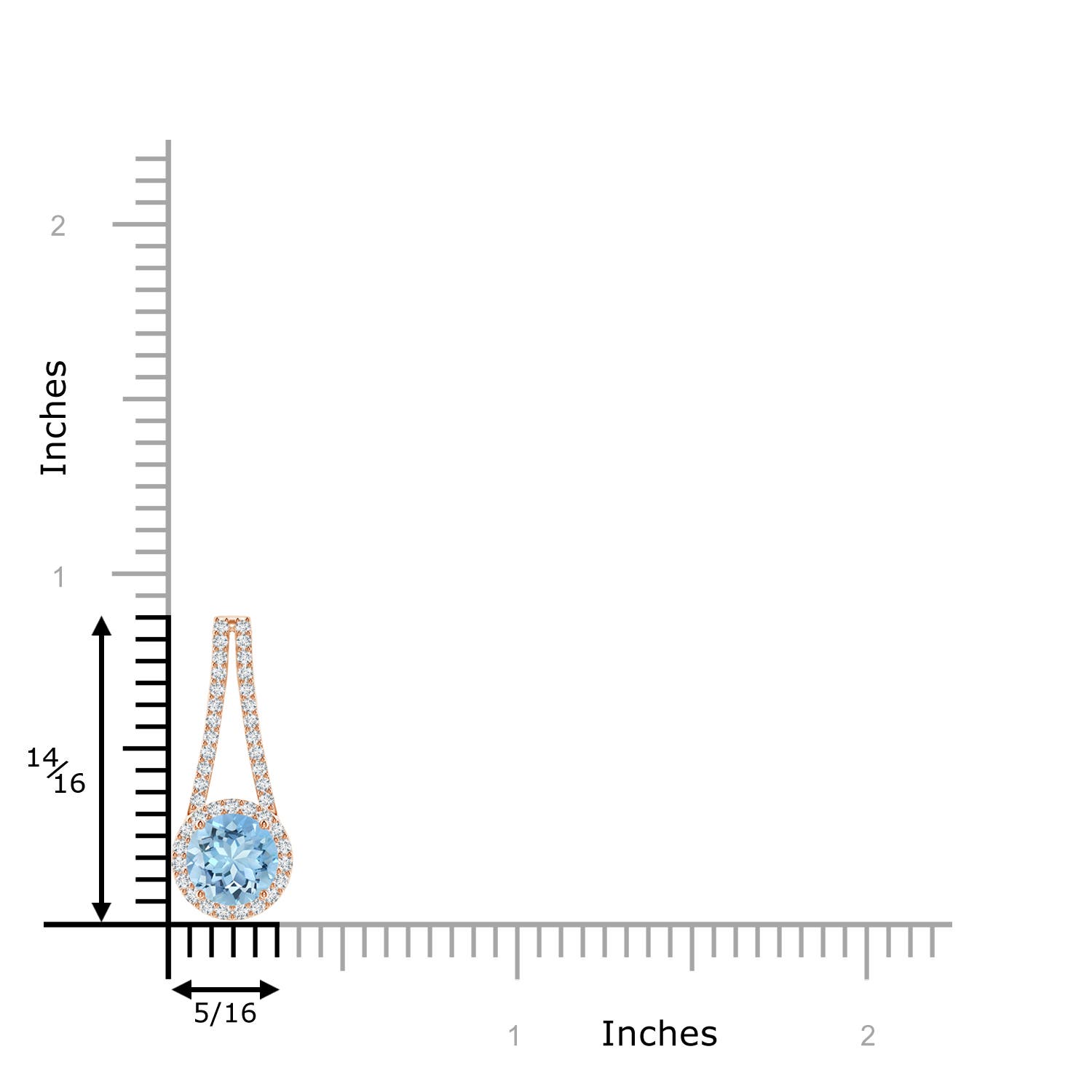 AAAA - Aquamarine / 0.94 CT / 14 KT Rose Gold