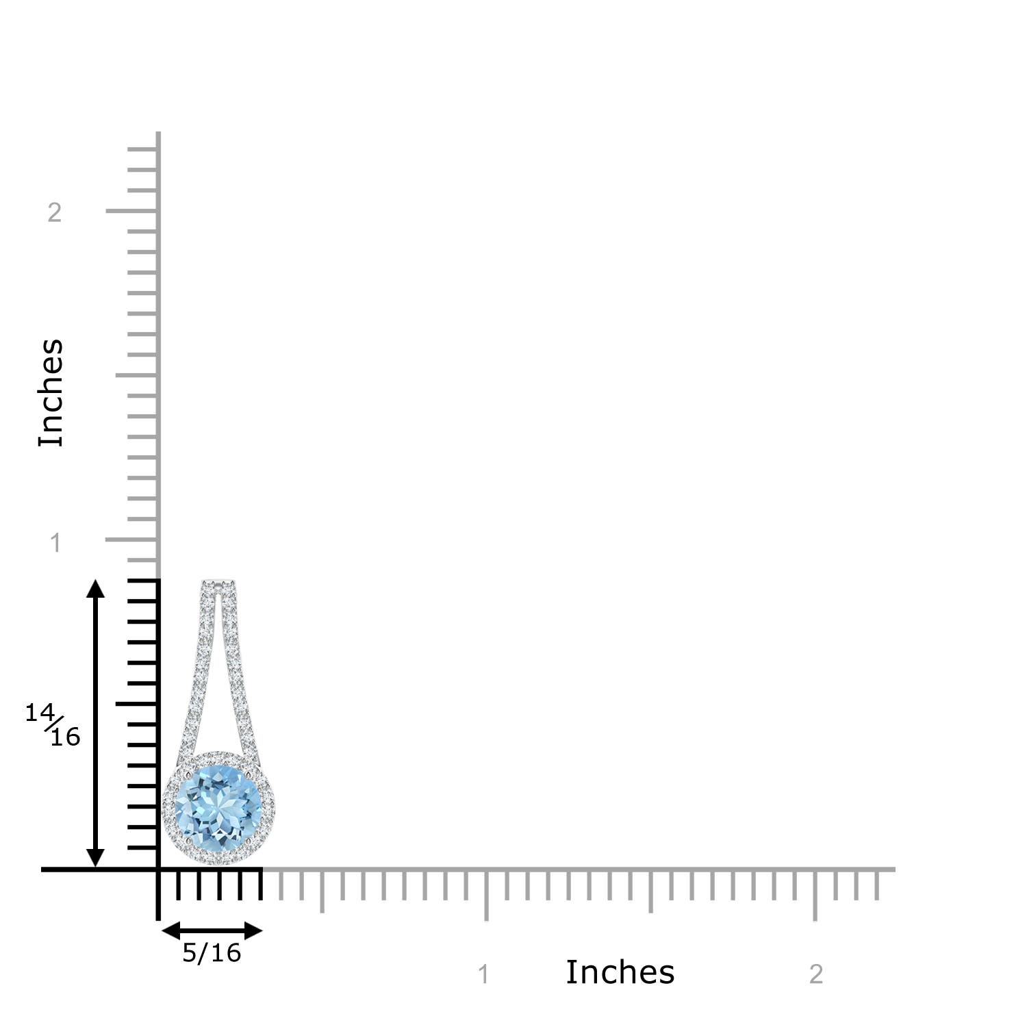 AAAA - Aquamarine / 0.94 CT / 14 KT White Gold