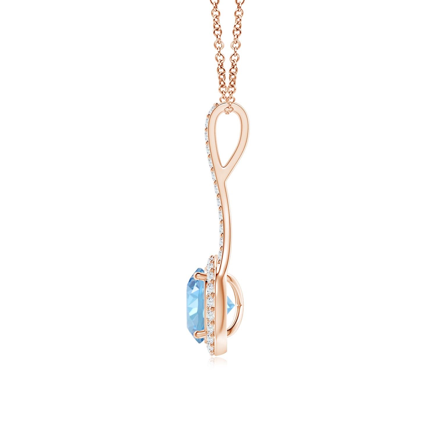 AAAA - Aquamarine / 1.39 CT / 14 KT Rose Gold