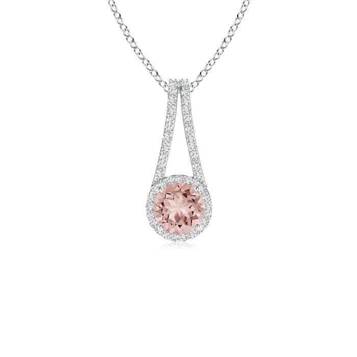 AAAA - Morganite / 0.92 CT / 14 KT White Gold