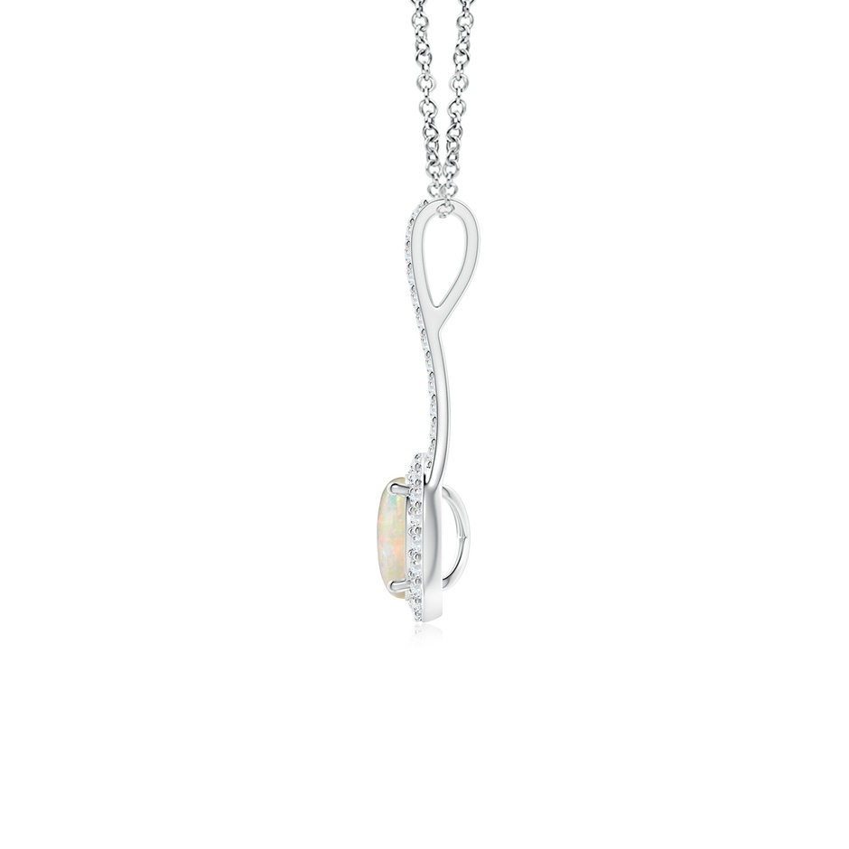 6mm AAAA Opal and Diamond Halo Inverted V-Bale Pendant in P950 Platinum side 199