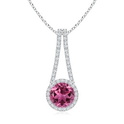 Halo Pink Tourmaline Halo Necklaces & Pendants