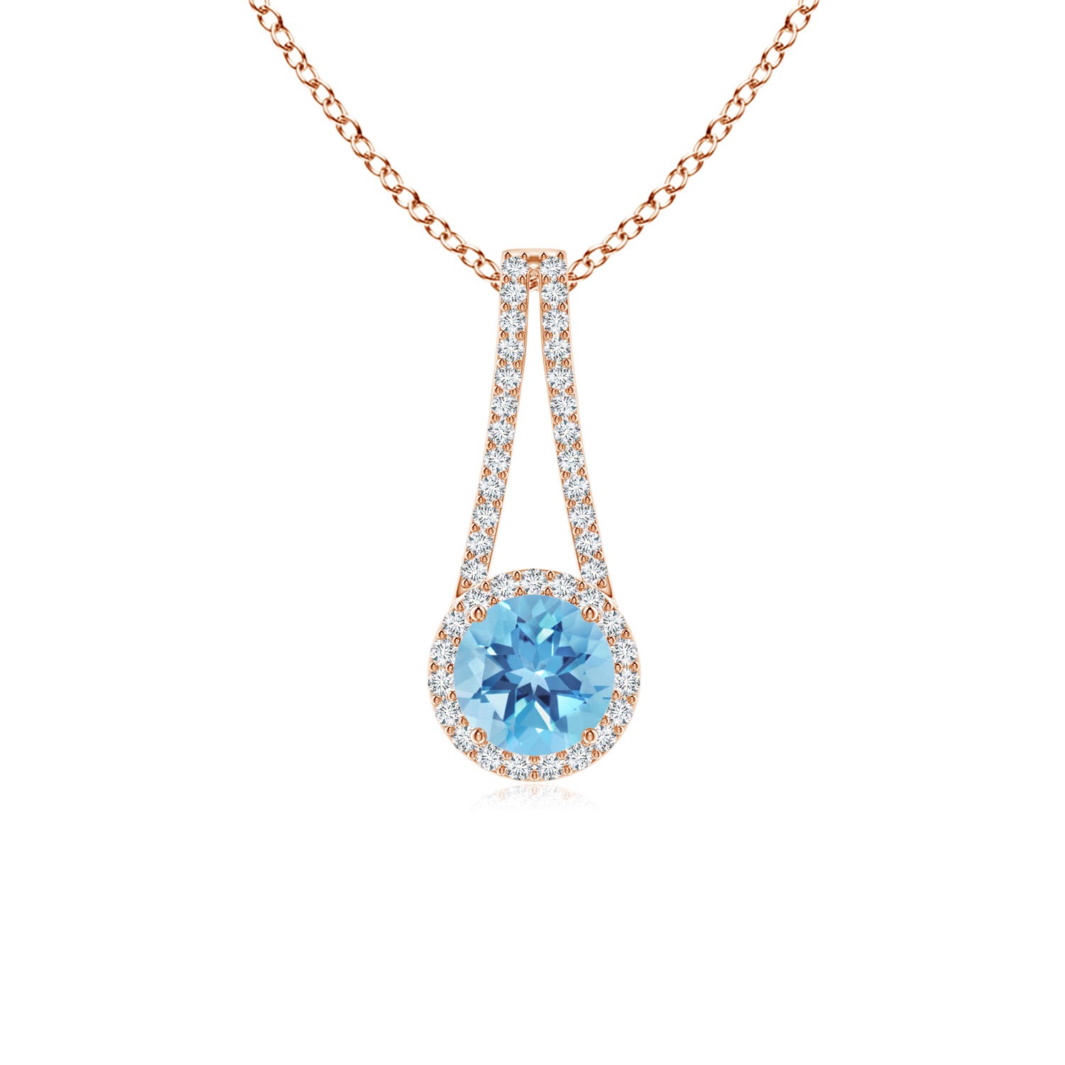 A - Swiss Blue Topaz / 1.17 CT / 14 KT Rose Gold