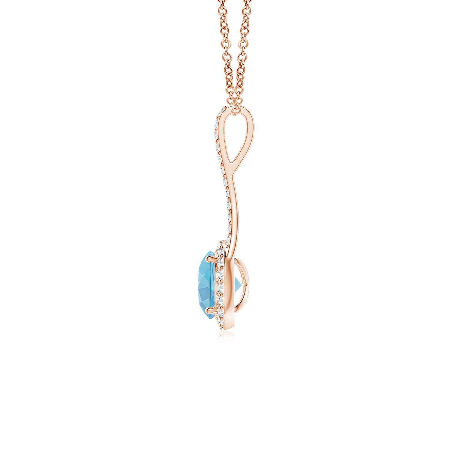 A - Swiss Blue Topaz / 1.17 CT / 14 KT Rose Gold