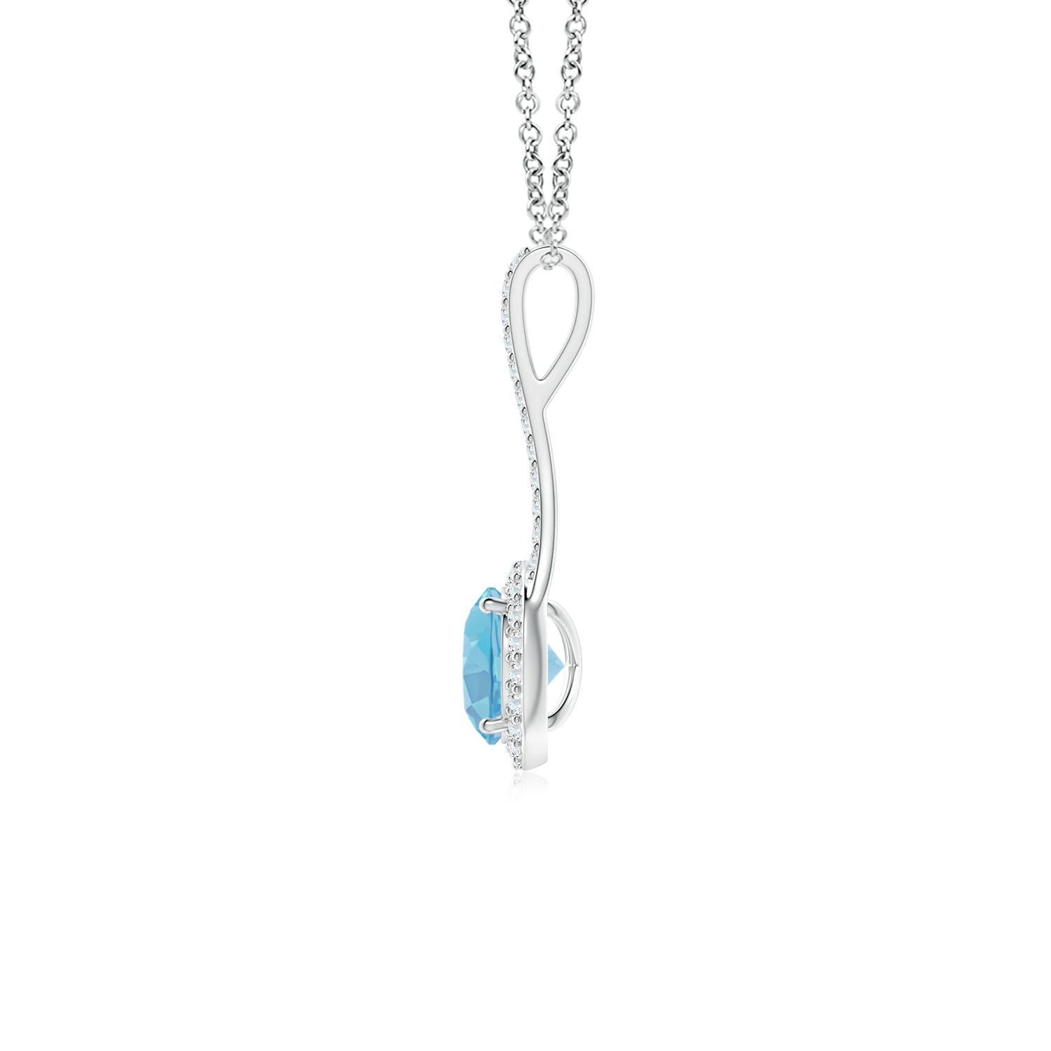 A - Swiss Blue Topaz / 1.17 CT / 14 KT White Gold