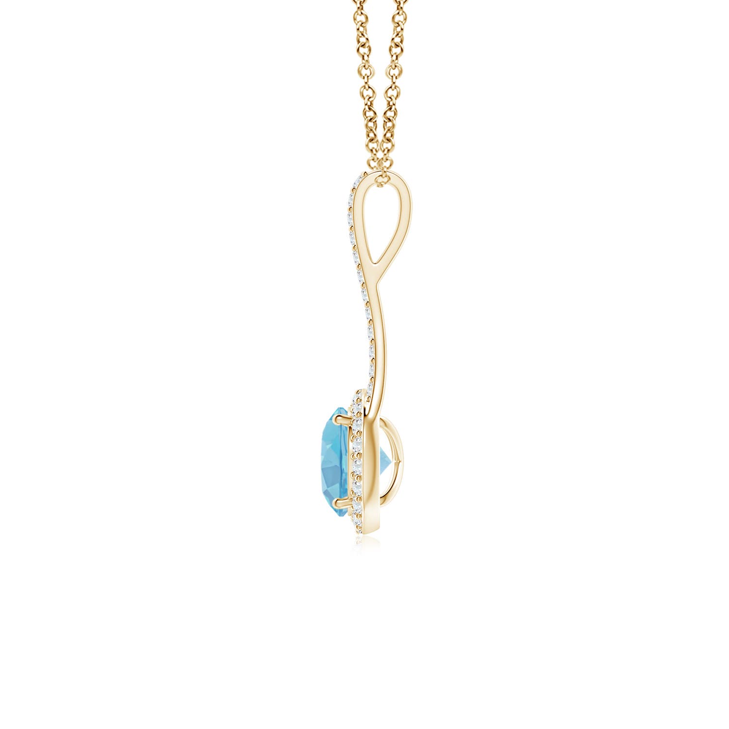 A - Swiss Blue Topaz / 1.17 CT / 14 KT Yellow Gold