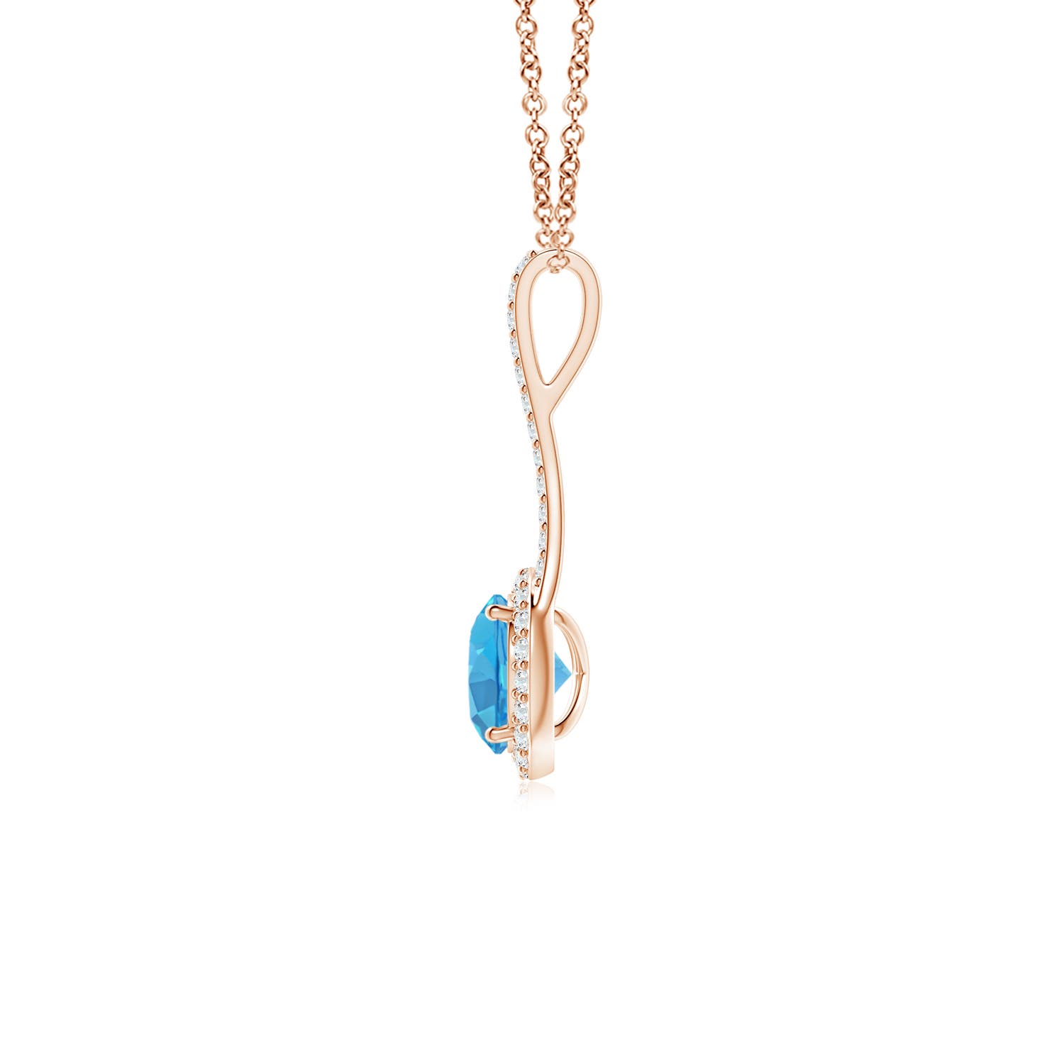 AA - Swiss Blue Topaz / 1.17 CT / 14 KT Rose Gold