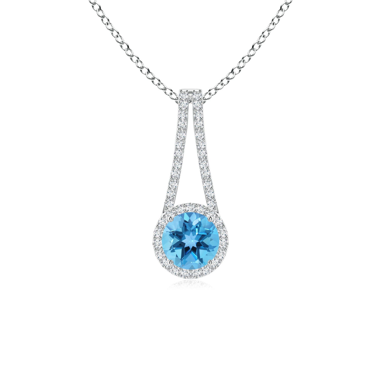 AA - Swiss Blue Topaz / 1.17 CT / 14 KT White Gold