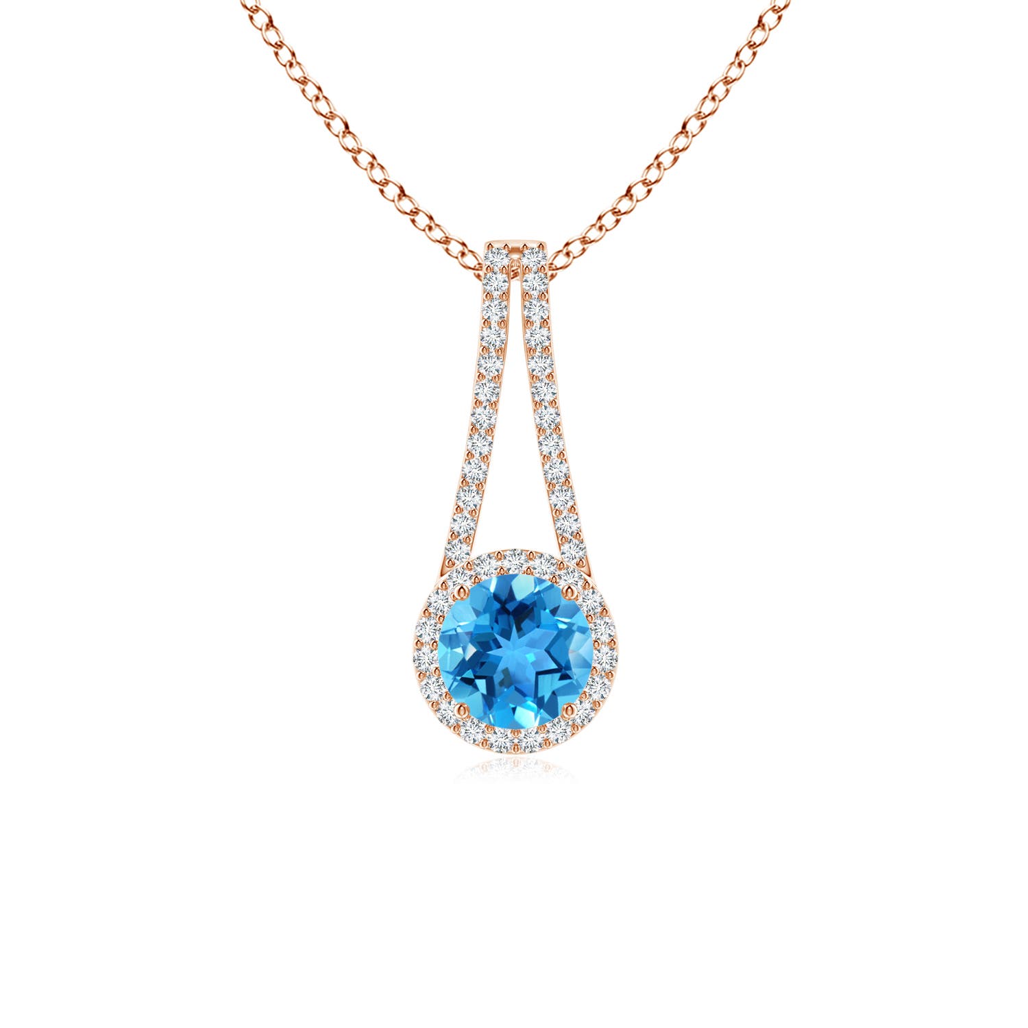 AAA - Swiss Blue Topaz / 1.17 CT / 14 KT Rose Gold