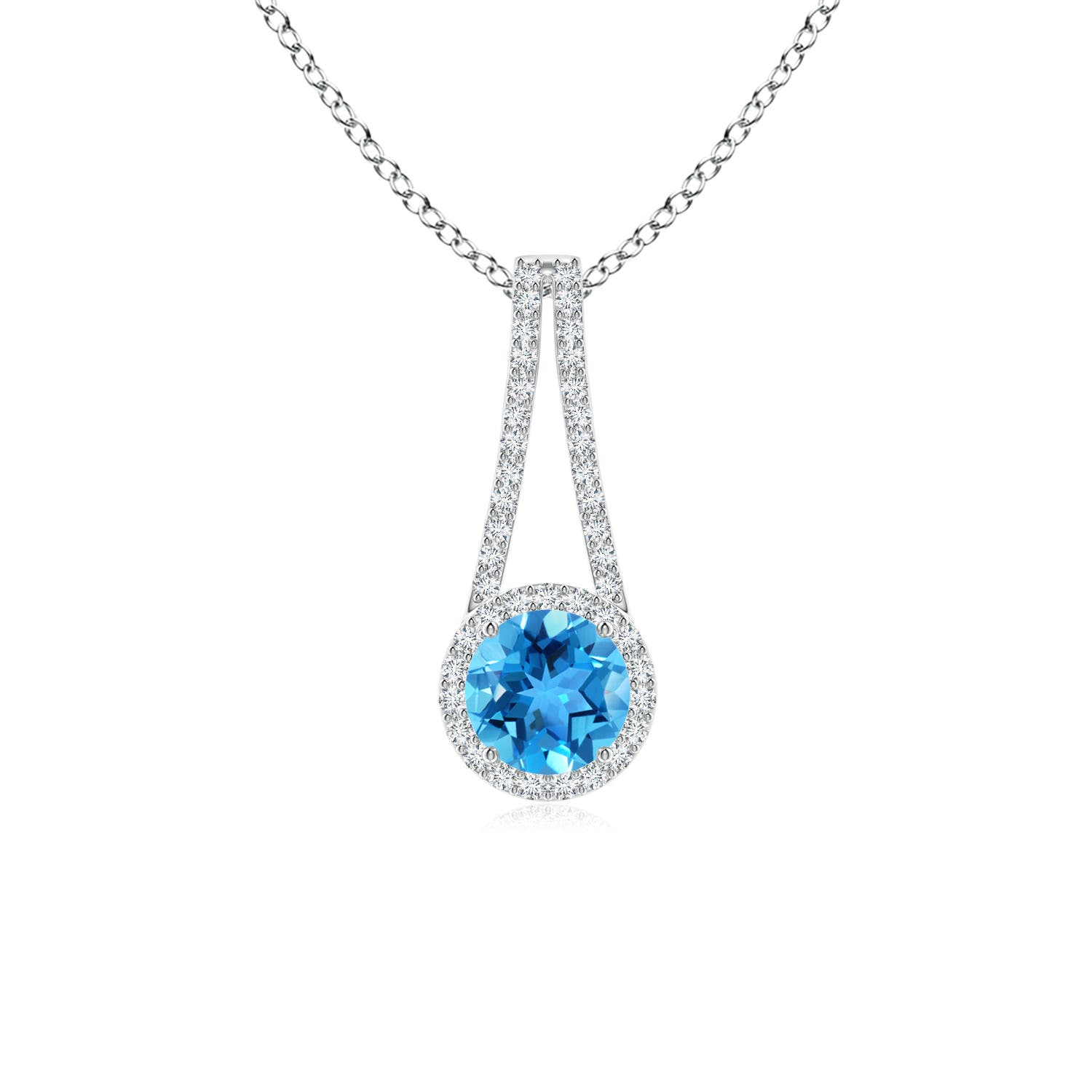 AAA - Swiss Blue Topaz / 1.17 CT / 14 KT White Gold