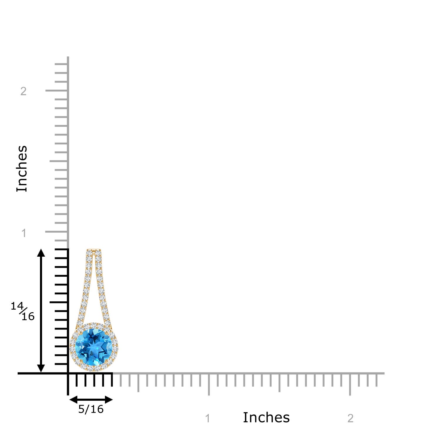 AAA - Swiss Blue Topaz / 1.17 CT / 14 KT Yellow Gold