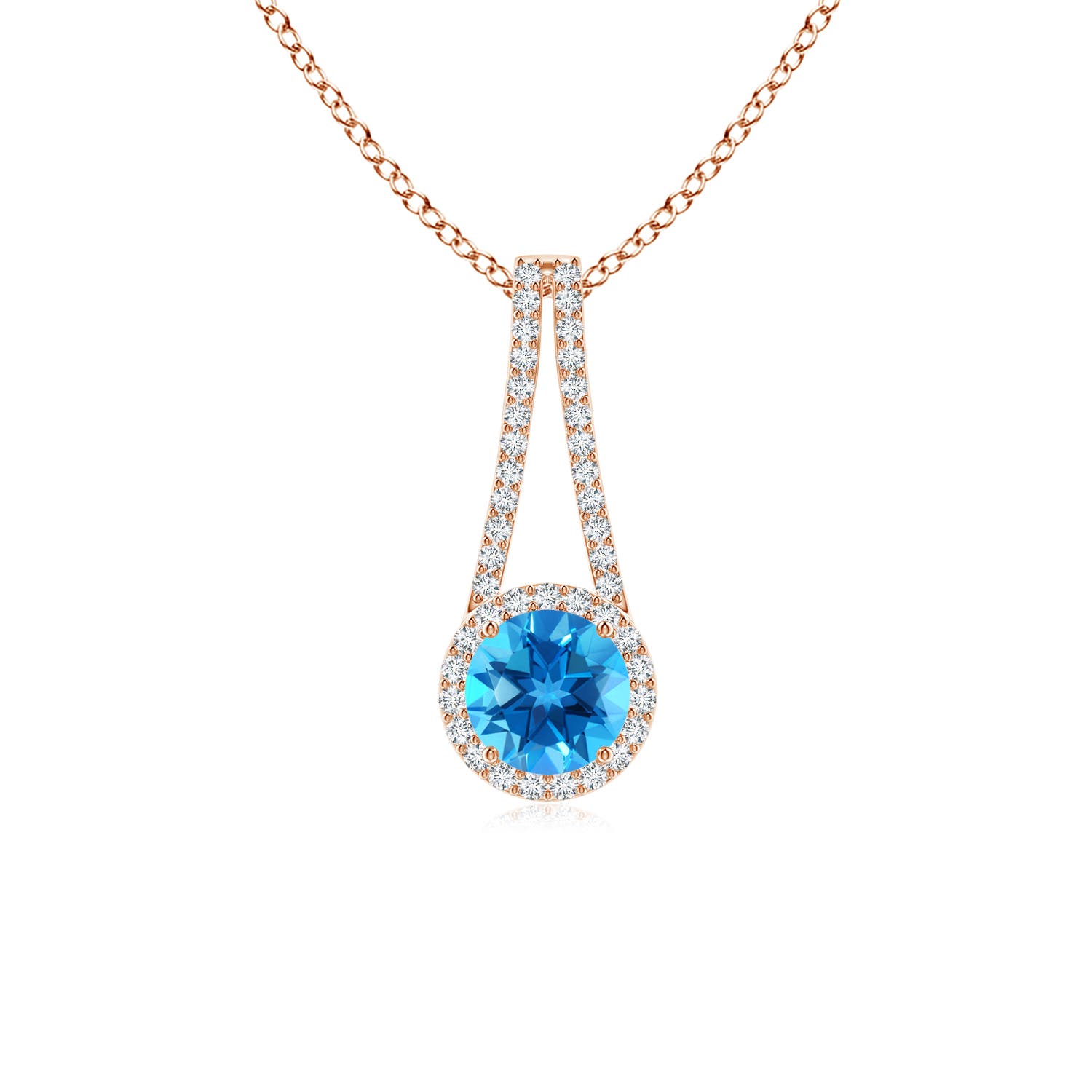 AAAA - Swiss Blue Topaz / 1.17 CT / 14 KT Rose Gold