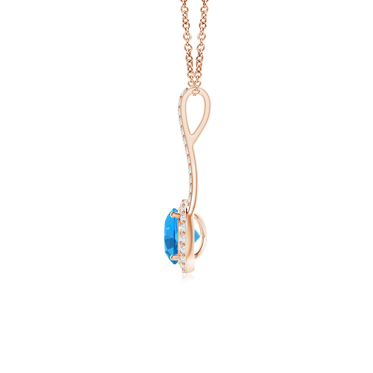 AAAA - Swiss Blue Topaz / 1.17 CT / 14 KT Rose Gold