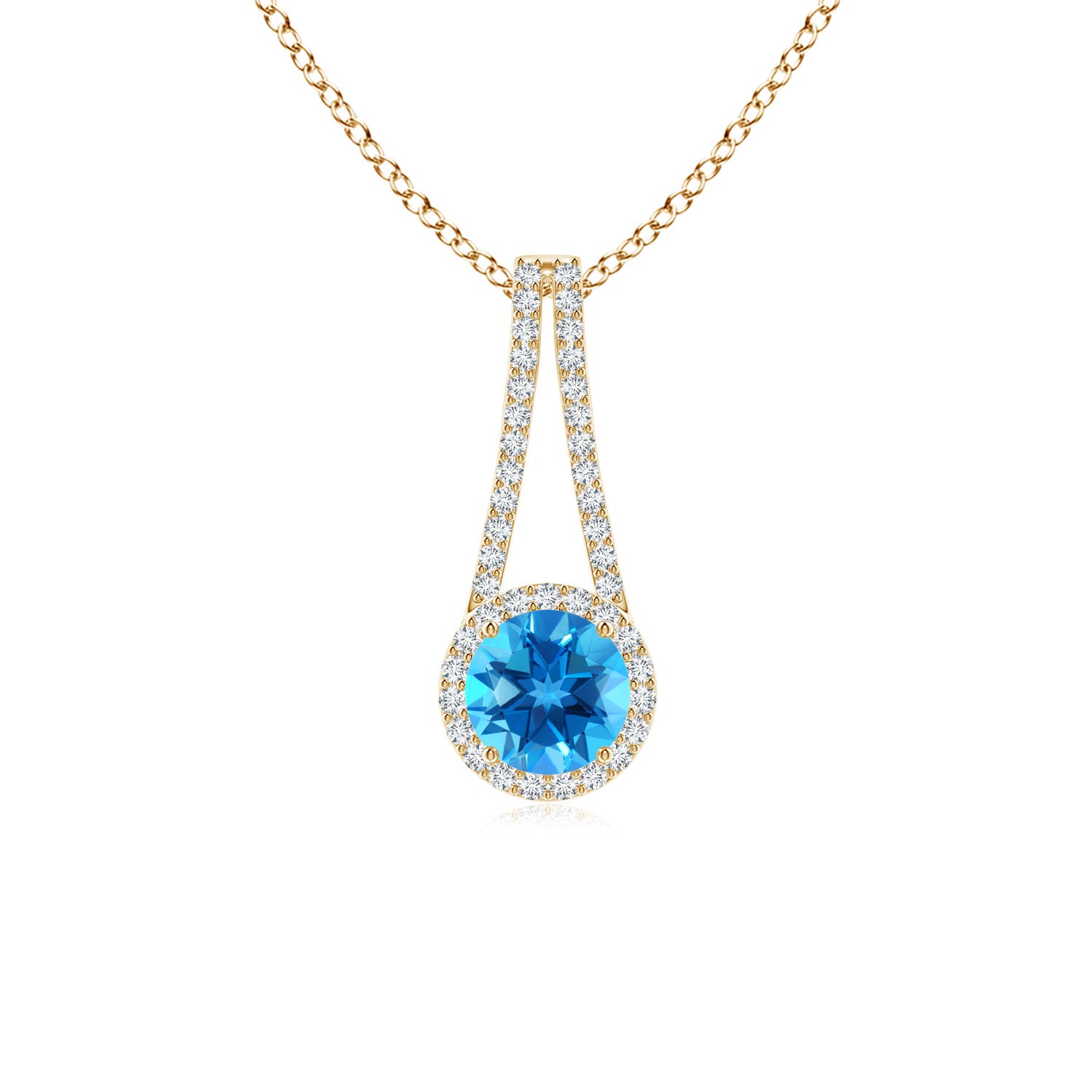 AAAA - Swiss Blue Topaz / 1.17 CT / 14 KT Yellow Gold