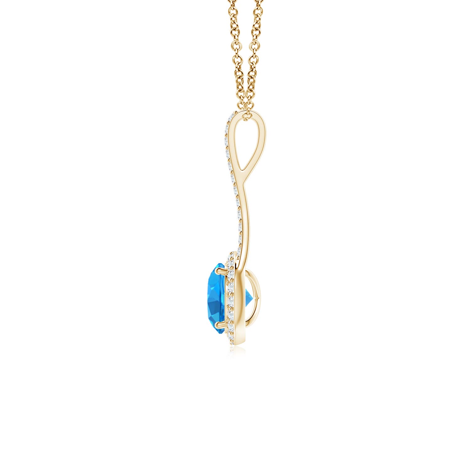 AAAA - Swiss Blue Topaz / 1.17 CT / 14 KT Yellow Gold