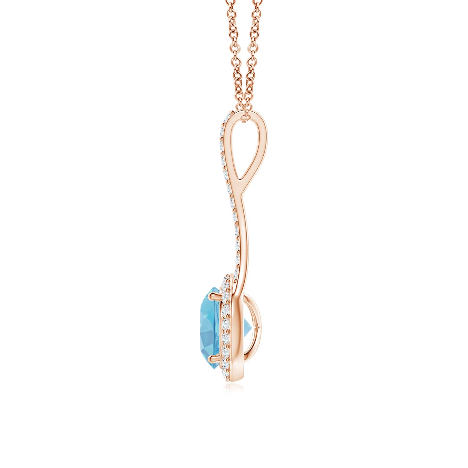 A - Swiss Blue Topaz / 1.82 CT / 14 KT Rose Gold