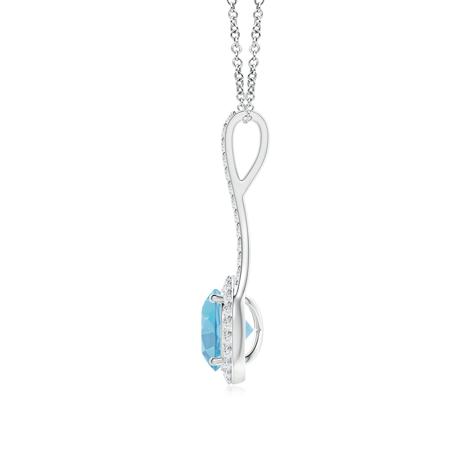 A - Swiss Blue Topaz / 1.82 CT / 14 KT White Gold