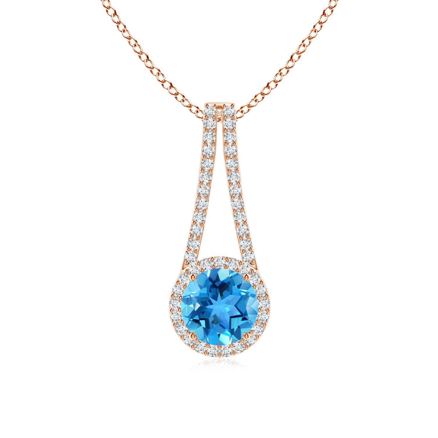 AAA - Swiss Blue Topaz / 1.82 CT / 14 KT Rose Gold