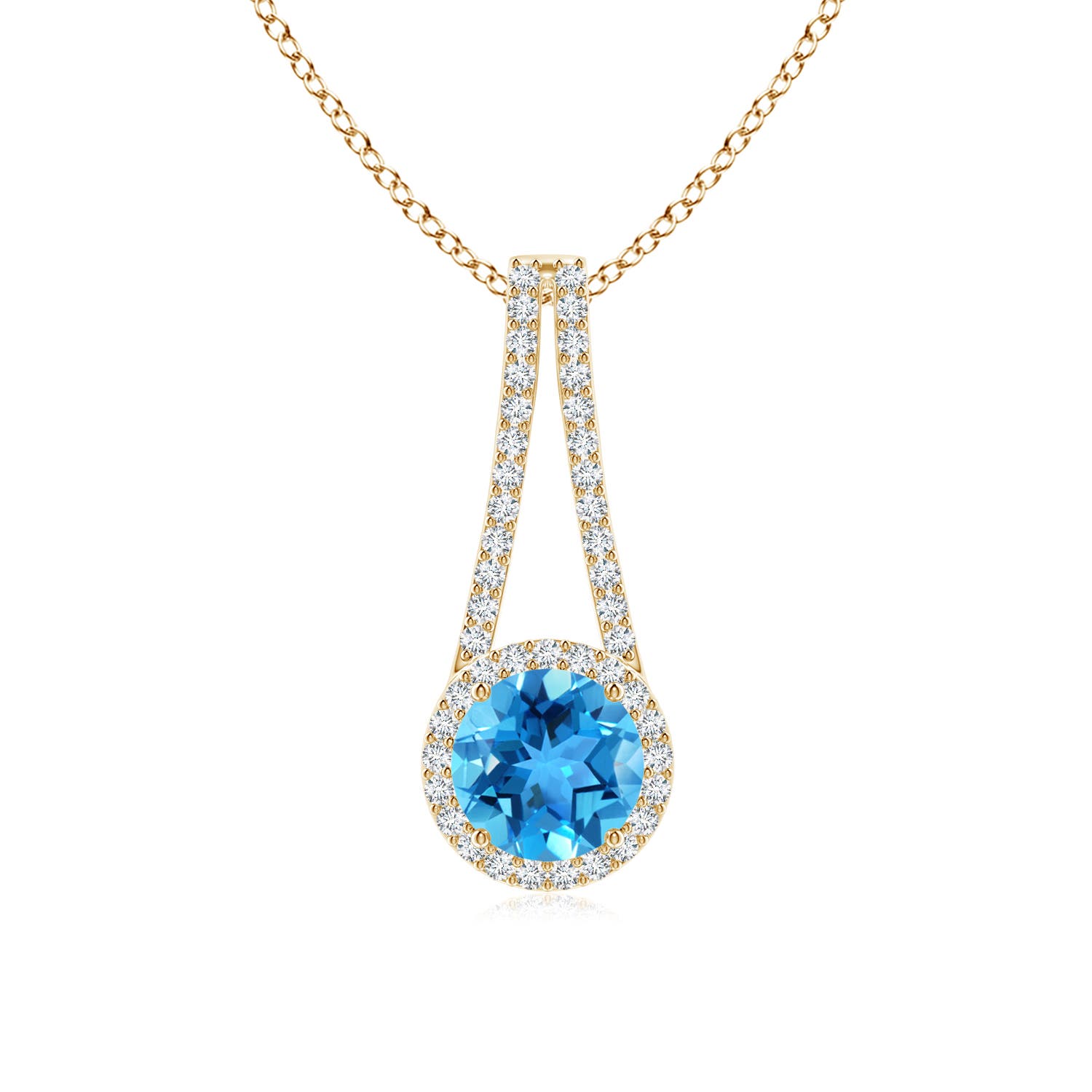 AAA - Swiss Blue Topaz / 1.82 CT / 14 KT Yellow Gold