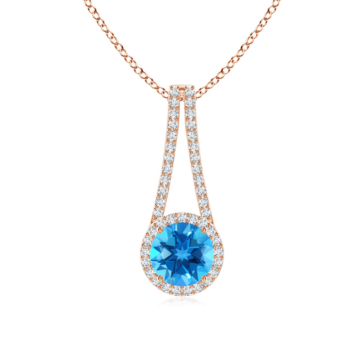 AAAA - Swiss Blue Topaz / 1.82 CT / 14 KT Rose Gold