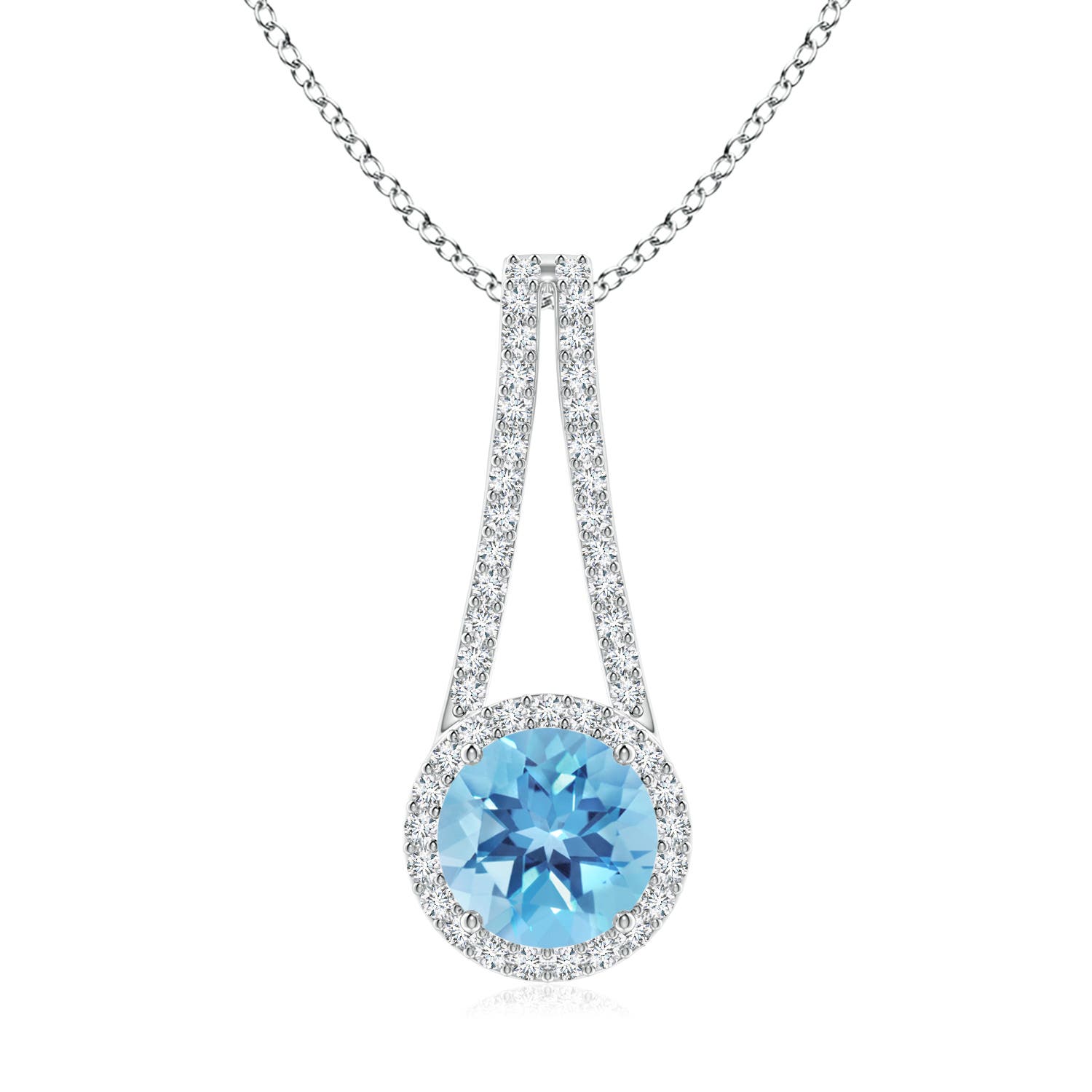 A - Swiss Blue Topaz / 2.73 CT / 14 KT White Gold