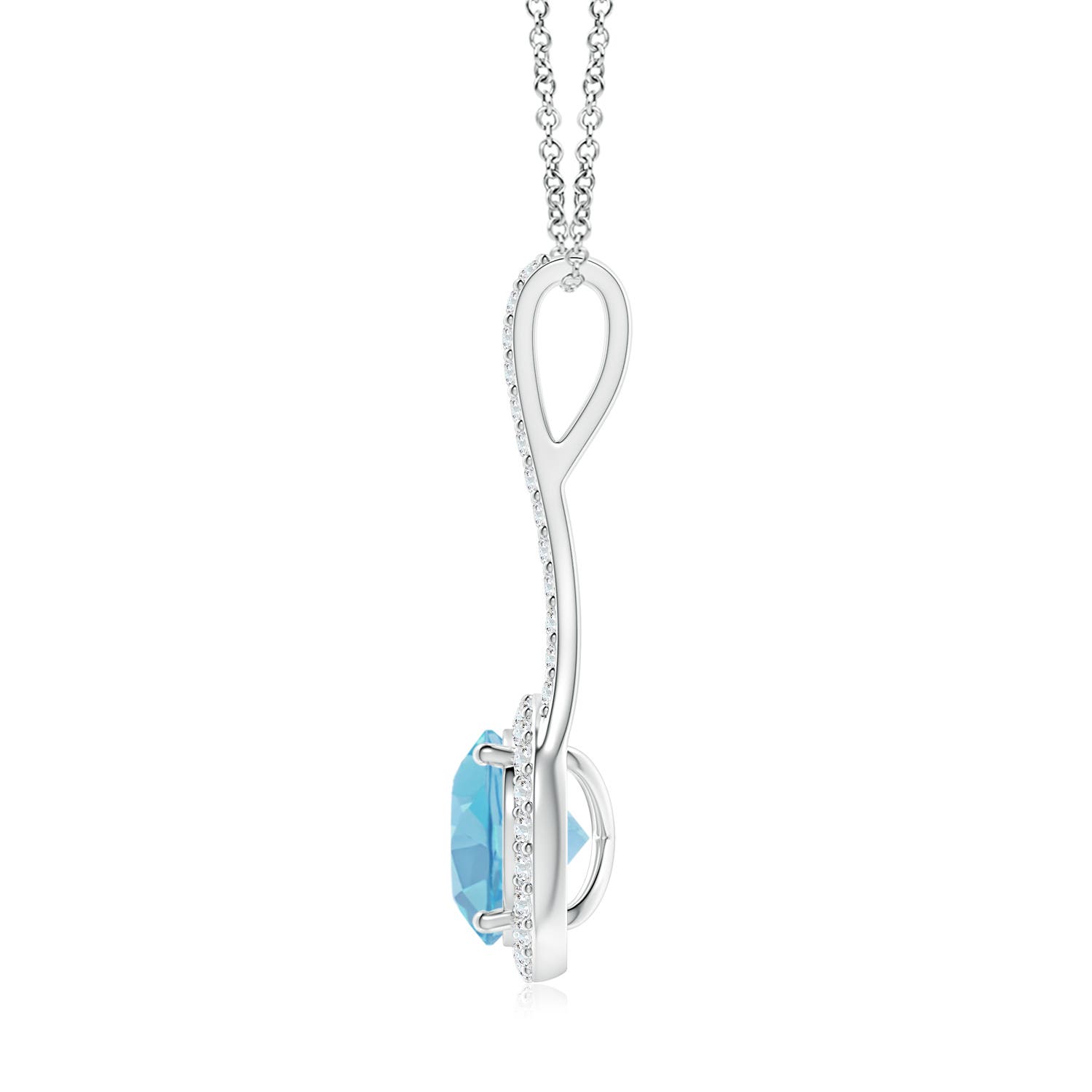 A - Swiss Blue Topaz / 2.73 CT / 14 KT White Gold