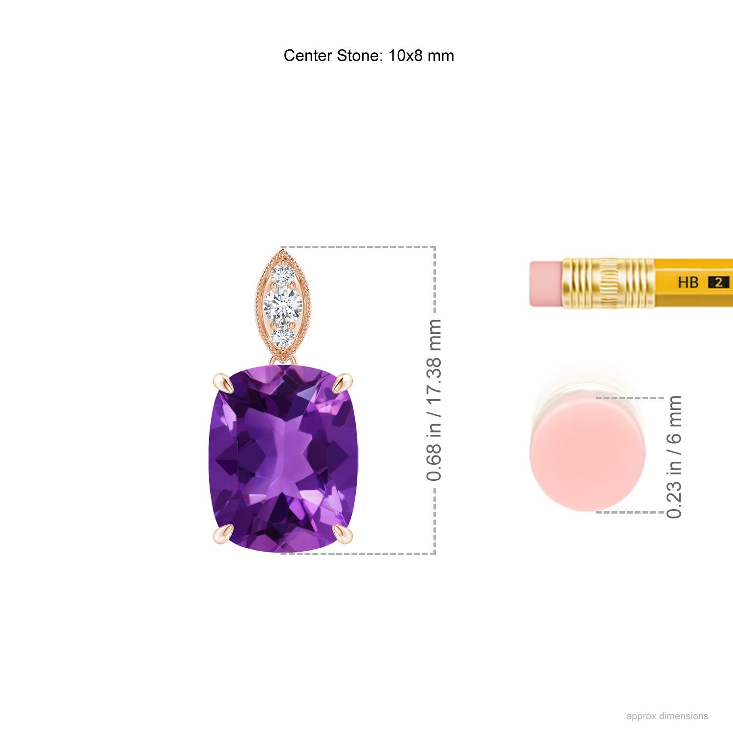 AAAA - Amethyst / 2.75 CT / 14 KT Rose Gold