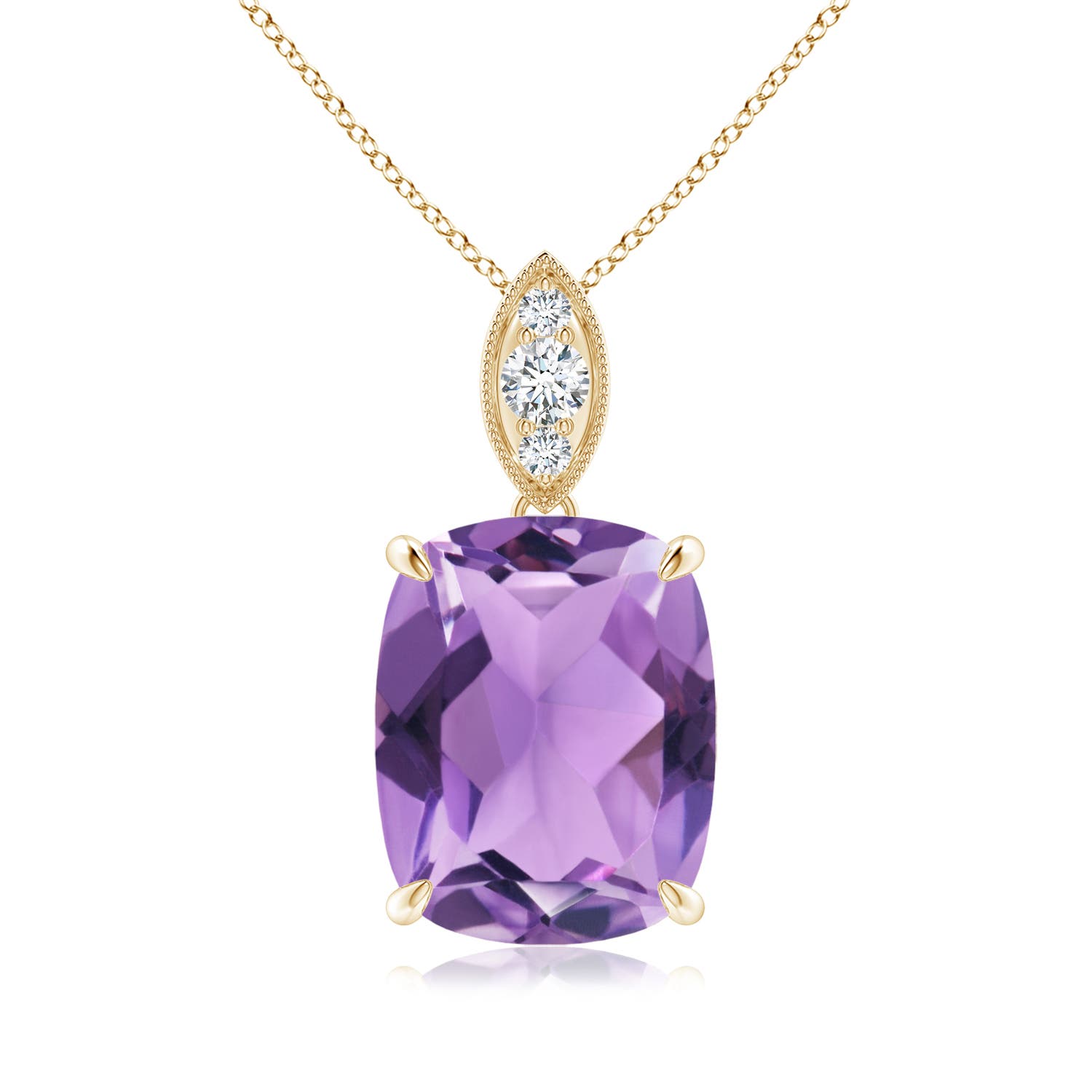 A - Amethyst / 3.57 CT / 14 KT Yellow Gold