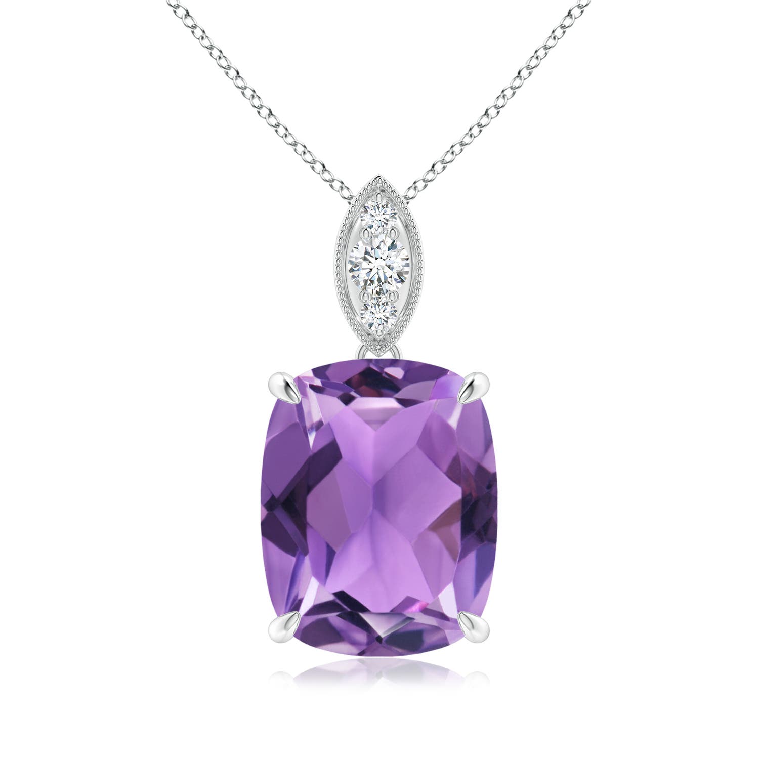 AA - Amethyst / 3.57 CT / 14 KT White Gold