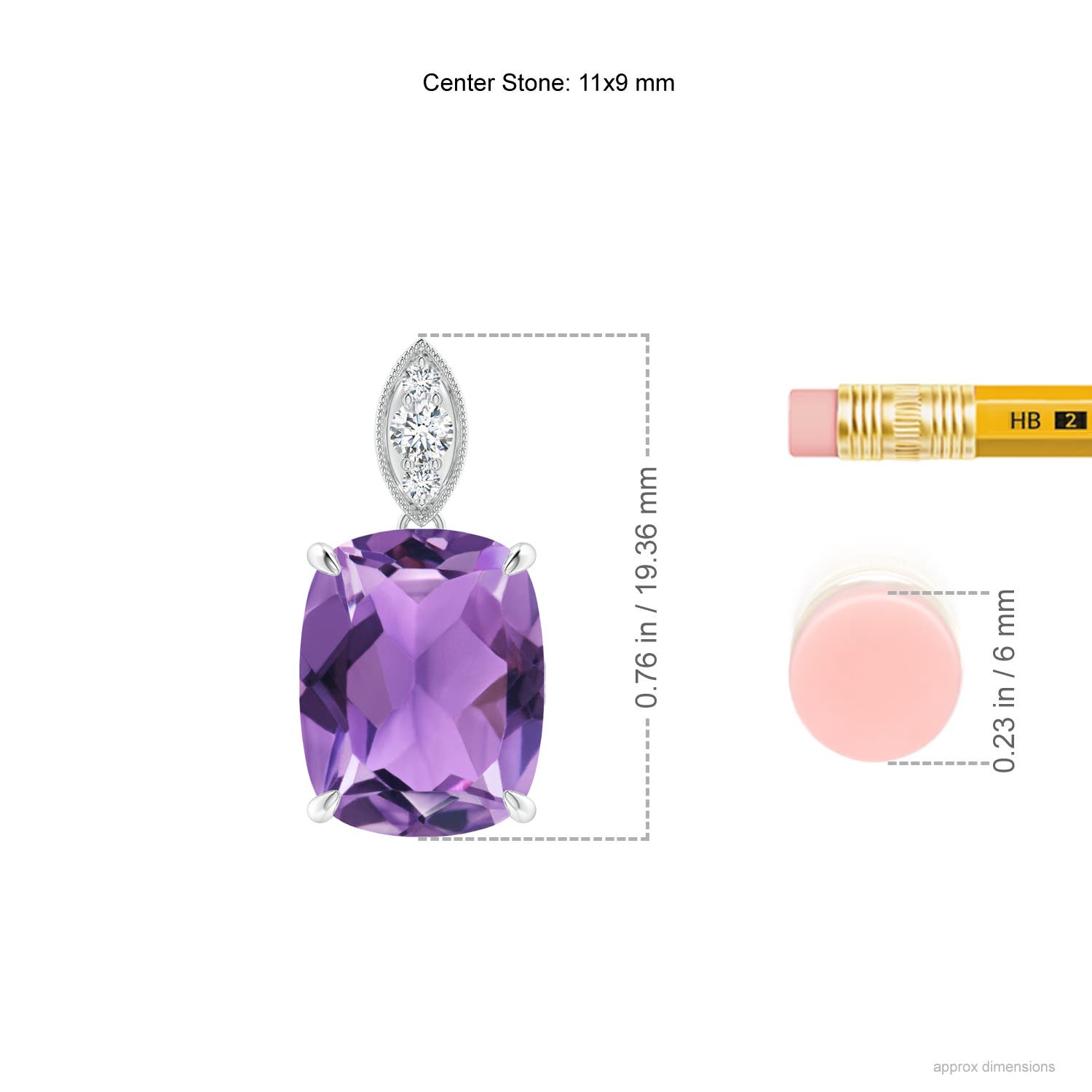 AA - Amethyst / 3.57 CT / 14 KT White Gold