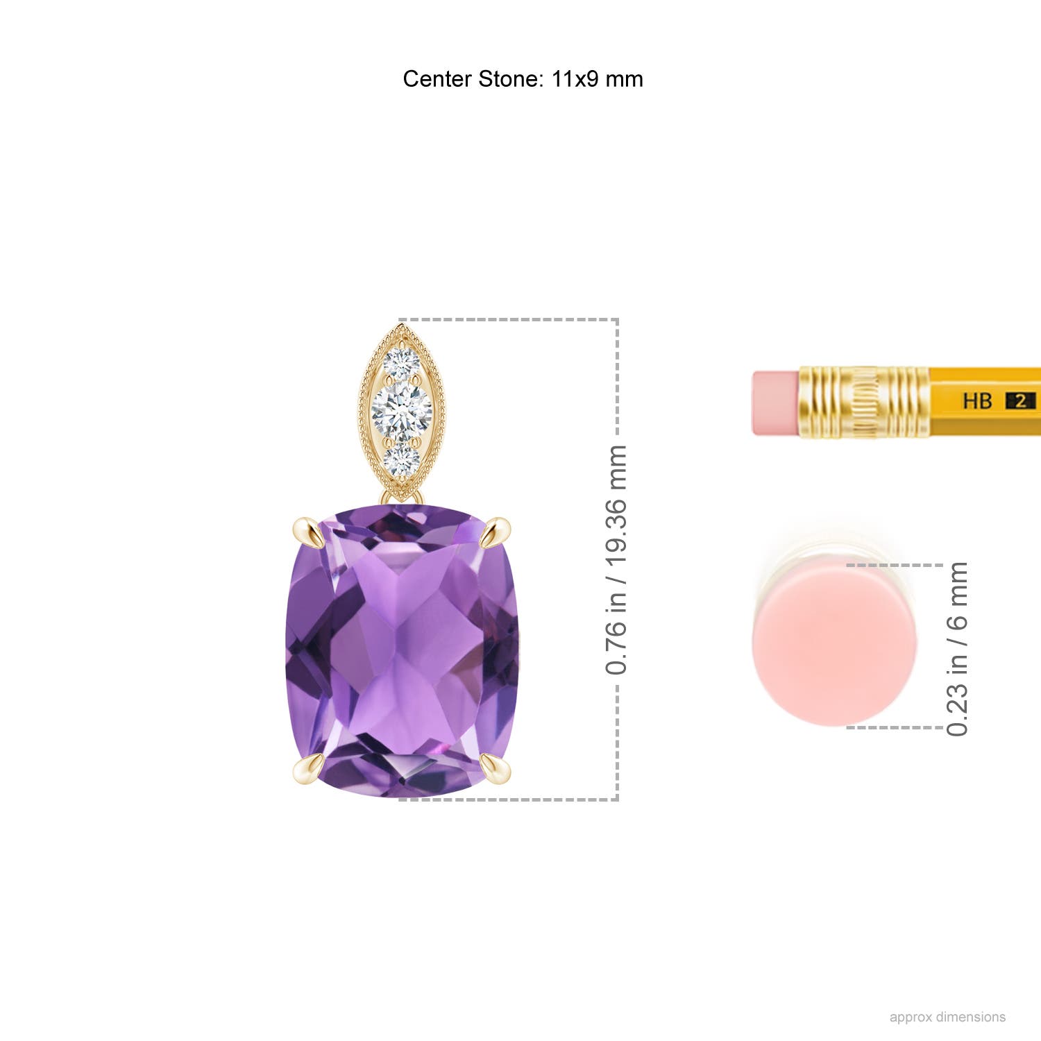 AA - Amethyst / 3.57 CT / 14 KT Yellow Gold