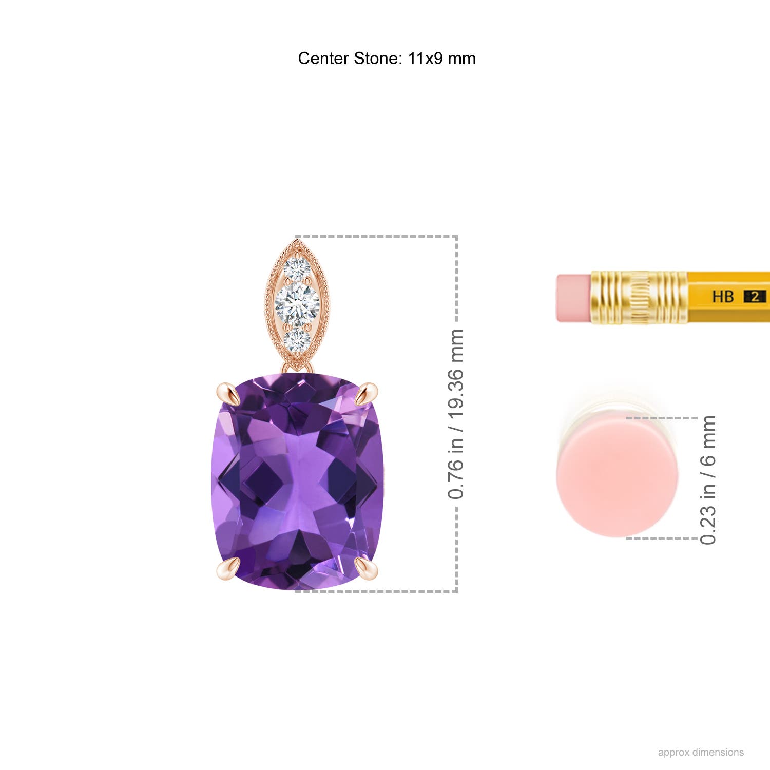 AAA - Amethyst / 3.57 CT / 14 KT Rose Gold