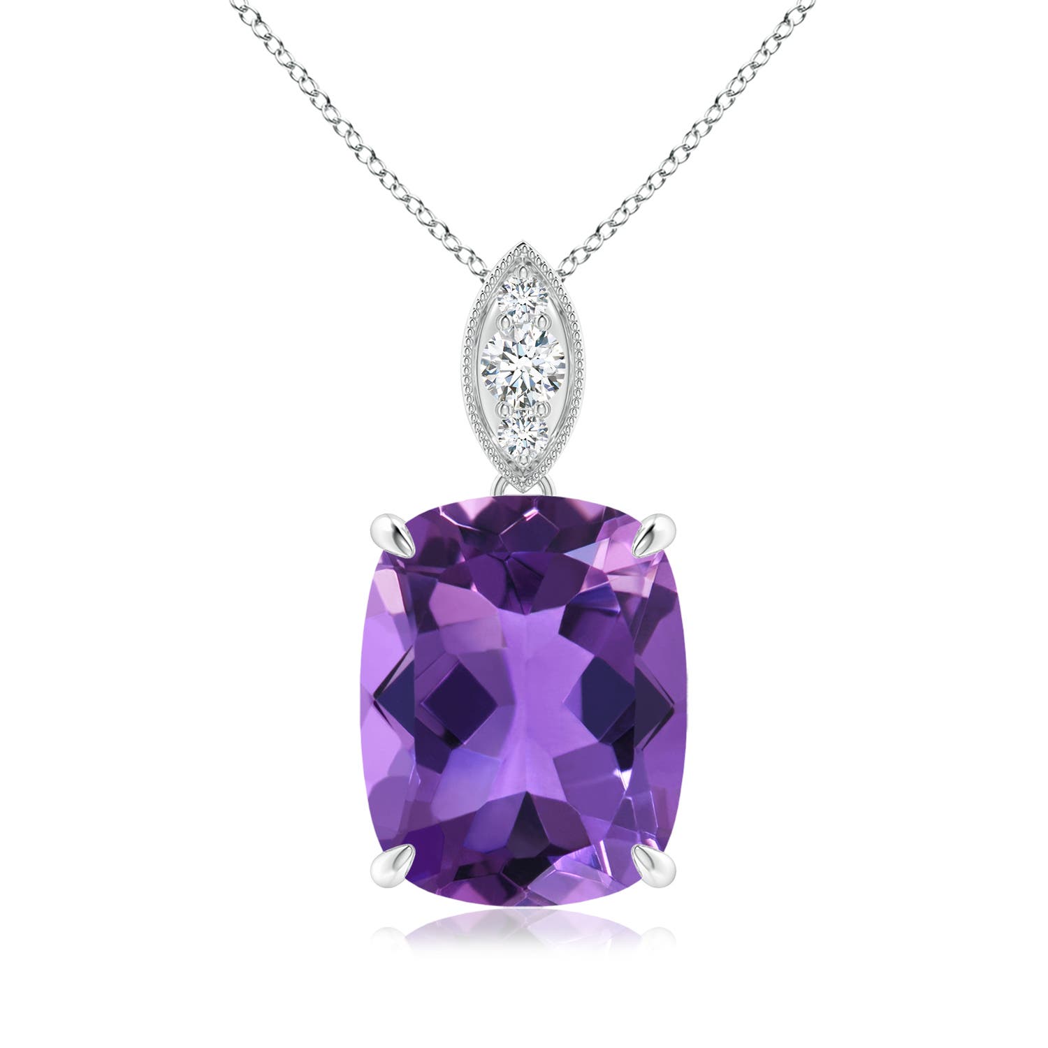 AAA - Amethyst / 3.57 CT / 14 KT White Gold