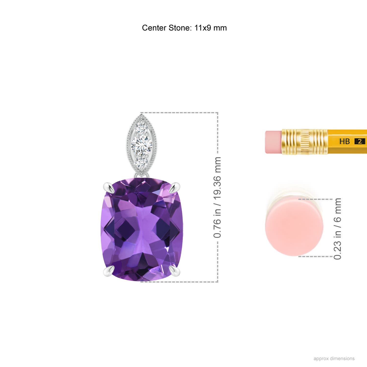 AAA - Amethyst / 3.57 CT / 14 KT White Gold
