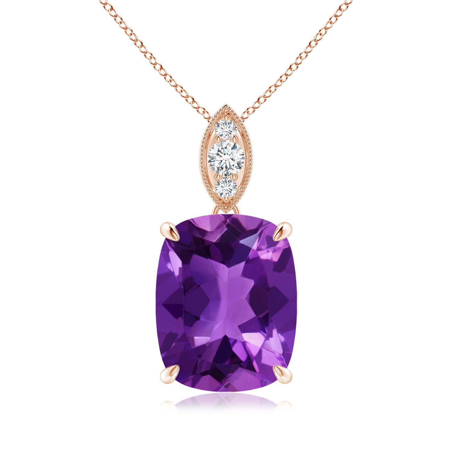 AAAA - Amethyst / 3.57 CT / 14 KT Rose Gold