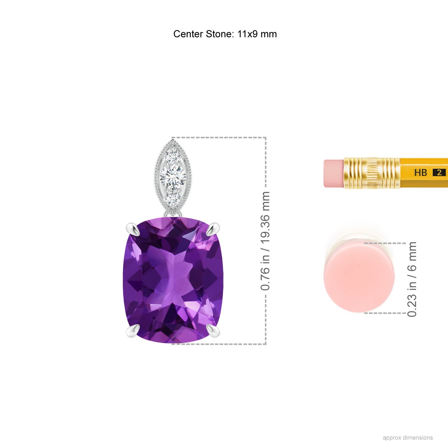 AAAA - Amethyst / 3.57 CT / 14 KT White Gold