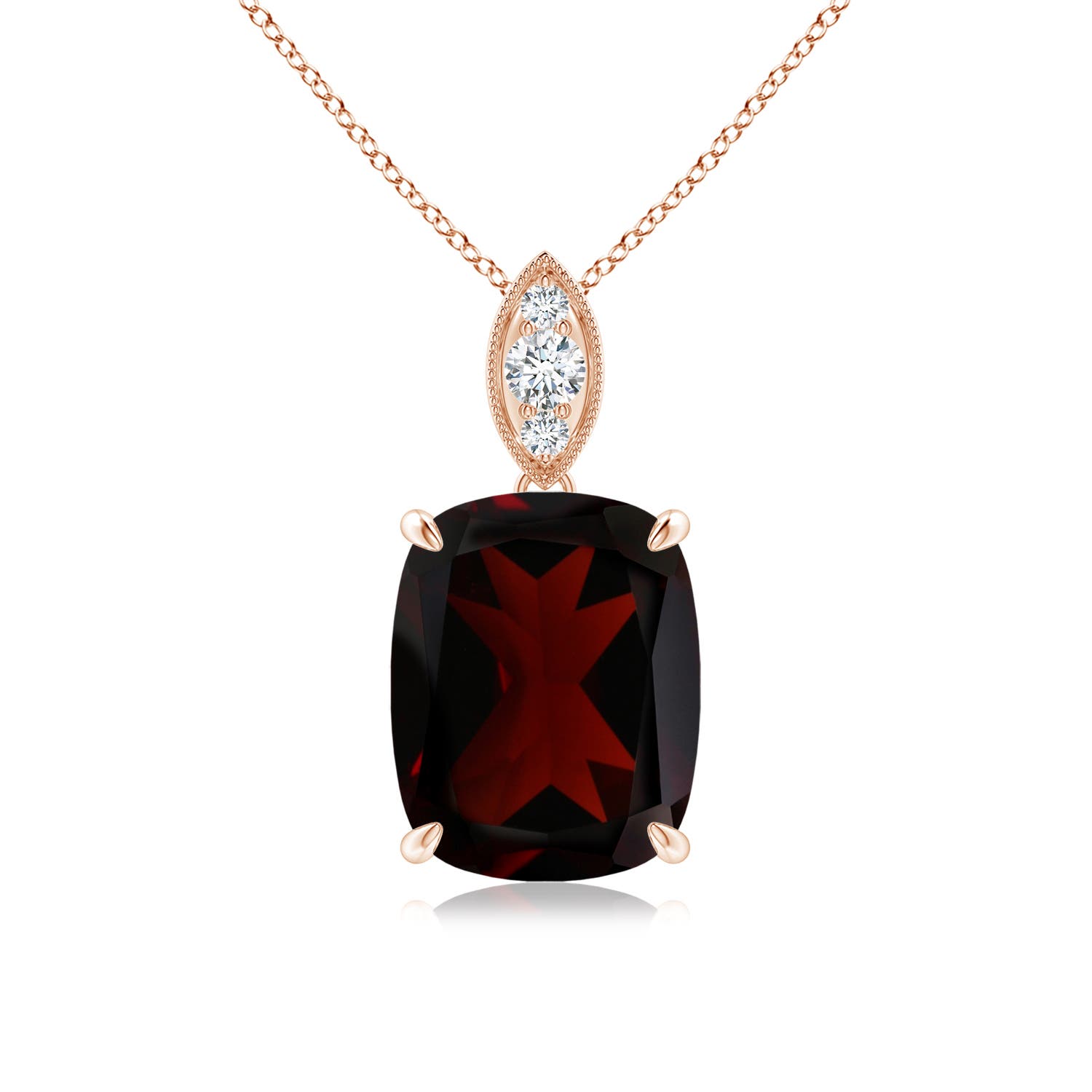 A - Garnet / 3.4 CT / 14 KT Rose Gold