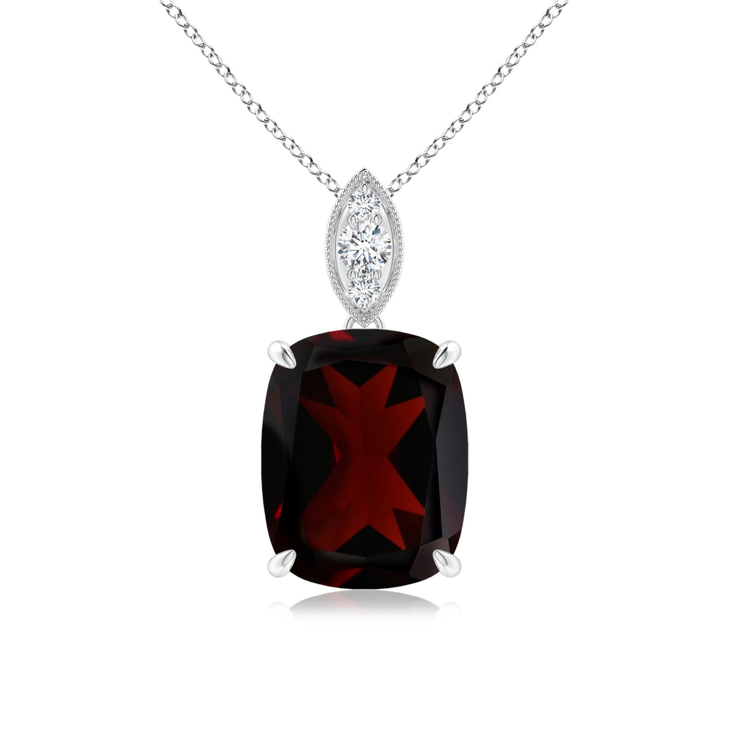 A - Garnet / 3.4 CT / 14 KT White Gold