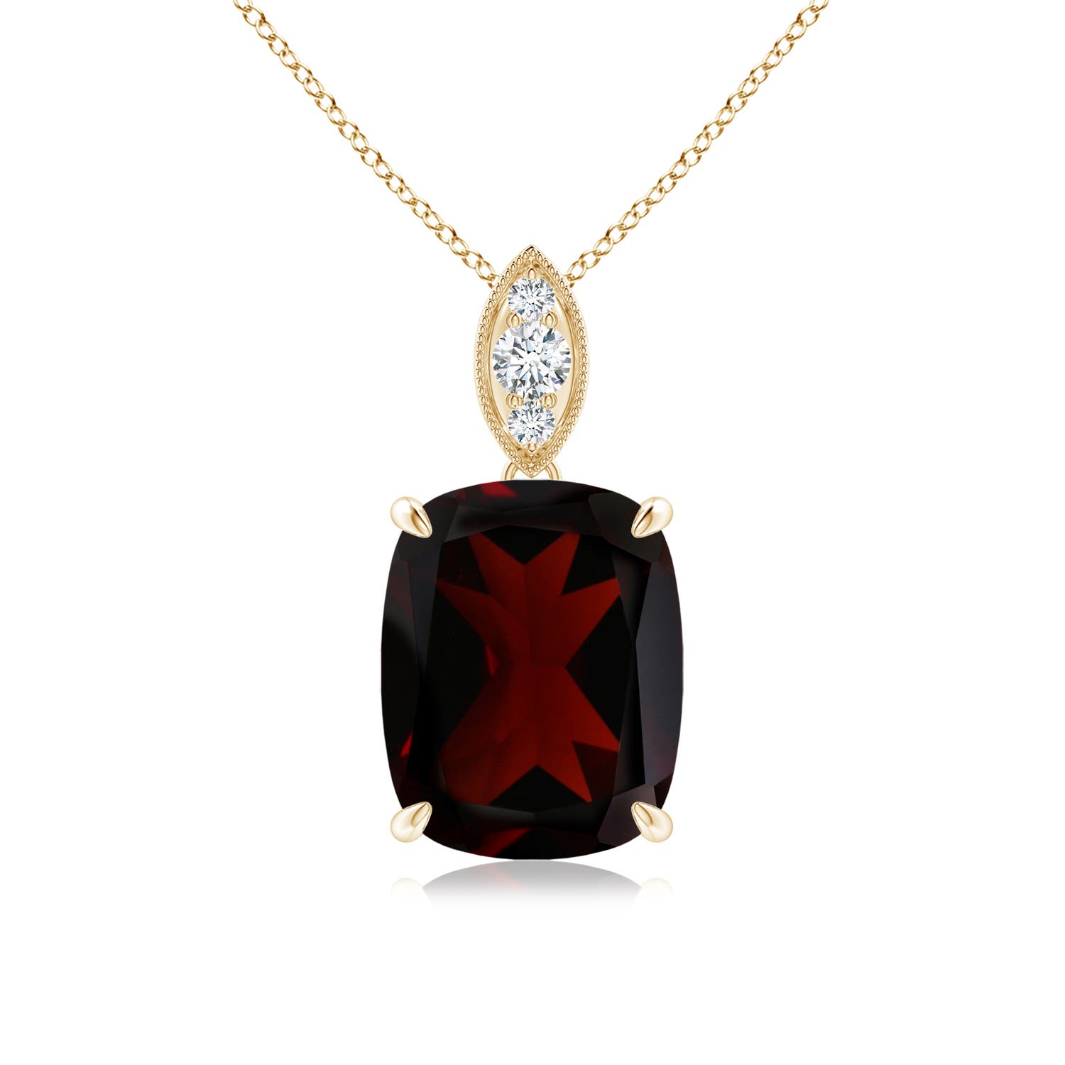 A - Garnet / 3.4 CT / 14 KT Yellow Gold