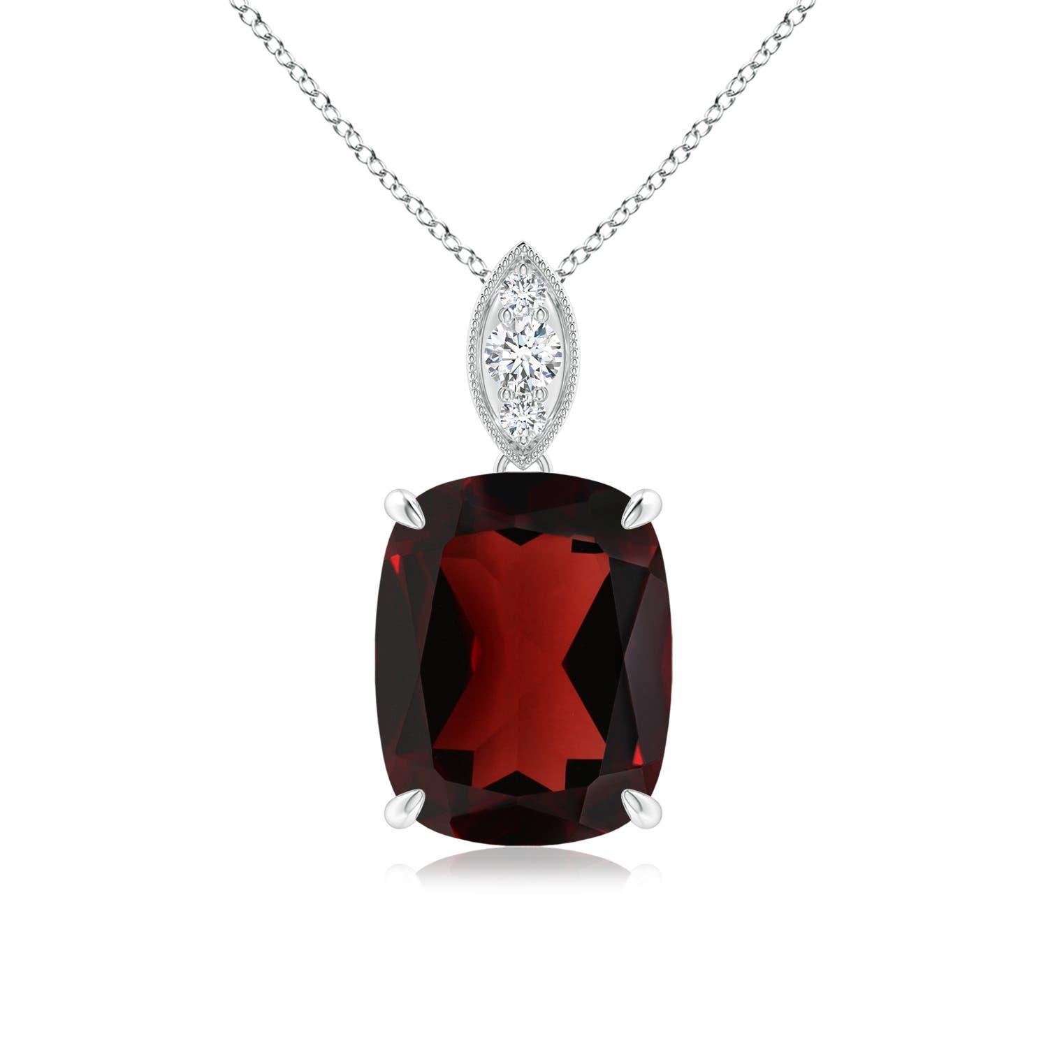 AA - Garnet / 3.4 CT / 14 KT White Gold