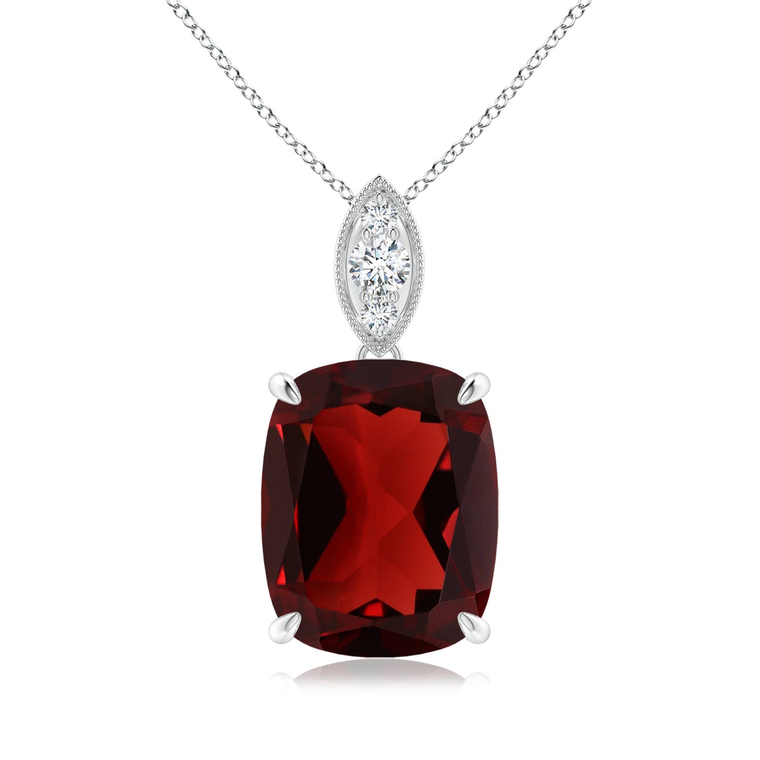 AAA - Garnet / 4.57 CT / 14 KT White Gold