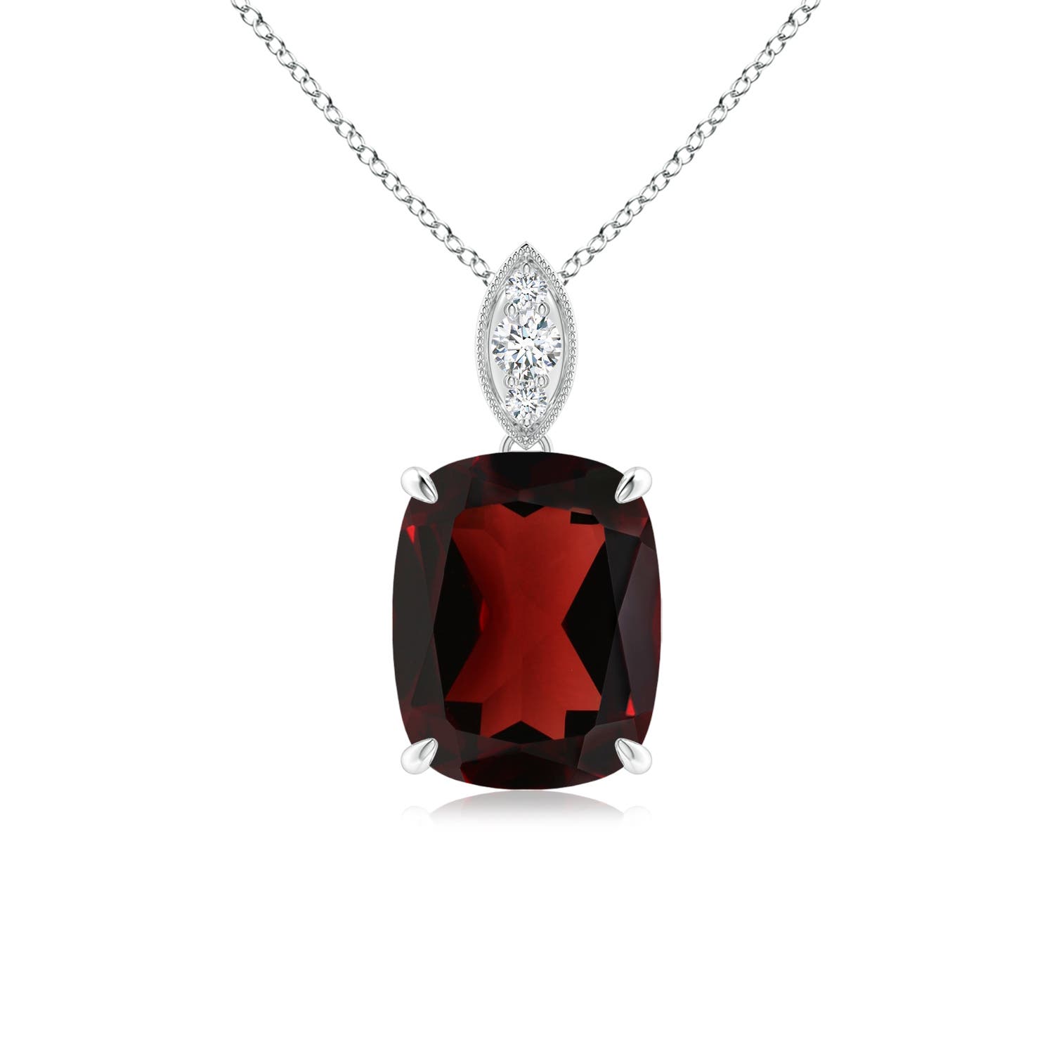 AA - Garnet / 2.94 CT / 14 KT White Gold