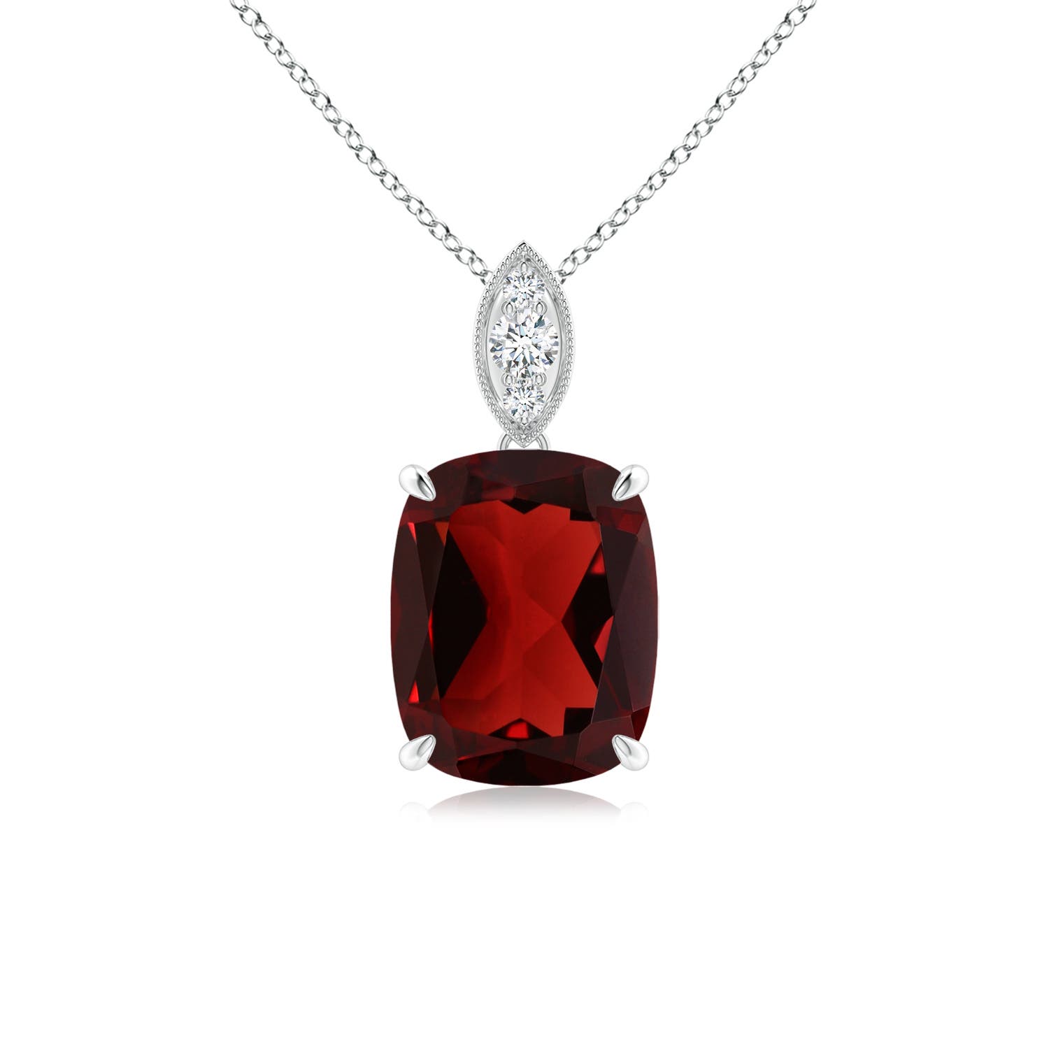 AAA - Garnet / 2.94 CT / 14 KT White Gold